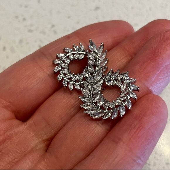 Synthetic Cubic Zirconia Round Delicate Earrings - Picture 9 of 13